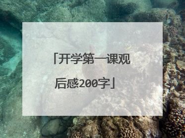 开学第一课观后感200字
