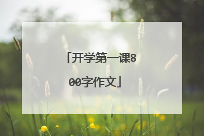开学第一课800字作文