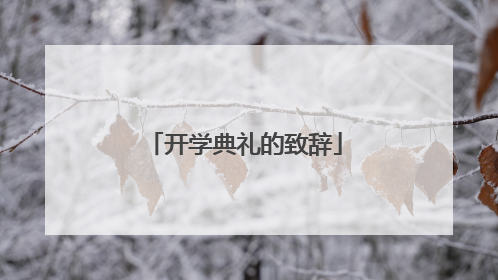 开学典礼的致辞