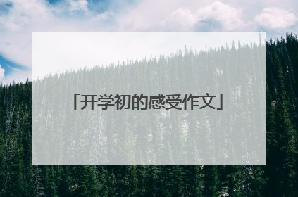 开学初的感受作文