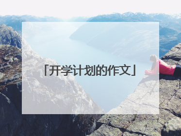 开学计划的作文