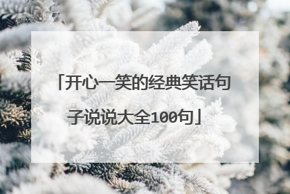 开心一笑的经典笑话句子说说大全100句