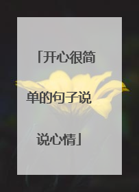 开心很简单的句子说说心情