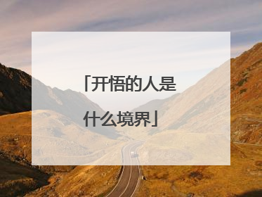 开悟的人是什么境界