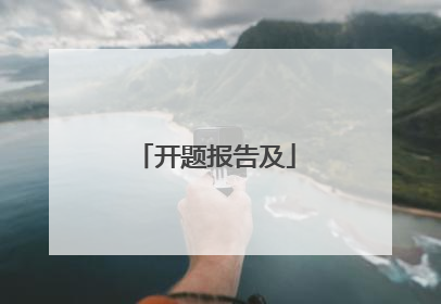 开题报告及