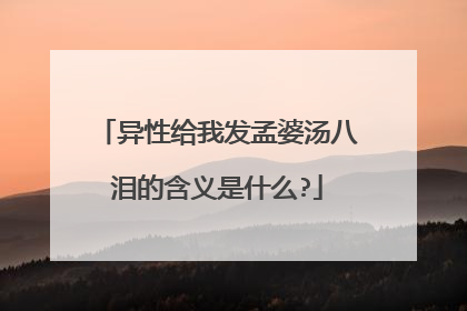 异性给我发孟婆汤八泪的含义是什么?