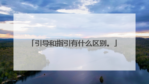 引导和指引有什么区别。