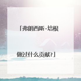 弗朗西斯·培根做过什么贡献?