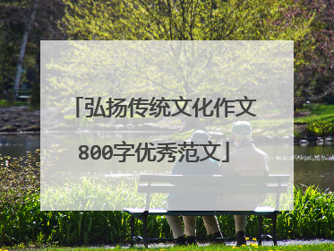 弘扬传统文化作文800字优秀范文