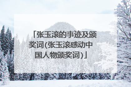 张玉滚的事迹及颁奖词(张玉滚感动中国人物颁奖词)