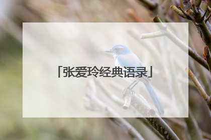 张爱玲经典语录