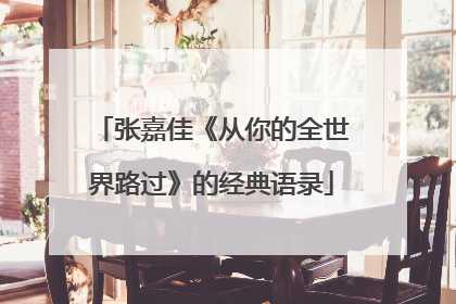 张嘉佳《从你的全世界路过》的经典语录