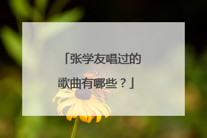 张学友唱过的歌曲有哪些?