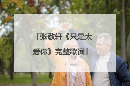 张敬轩《只是太爱你》完整歌词