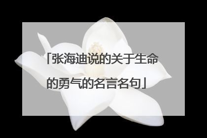 张海迪说的关于生命的勇气的名言名句