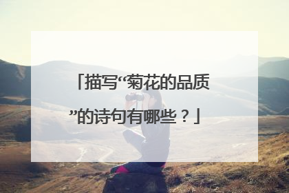 描写“菊花的品质”的诗句有哪些?