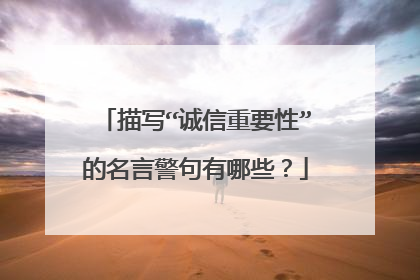 描写“诚信重要性”的名言警句有哪些?