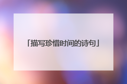 描写珍惜时间的诗句