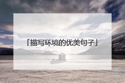 描写环境的优美句子