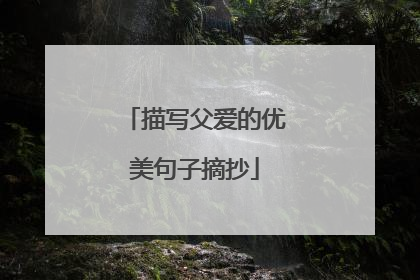 描写父爱的优美句子摘抄