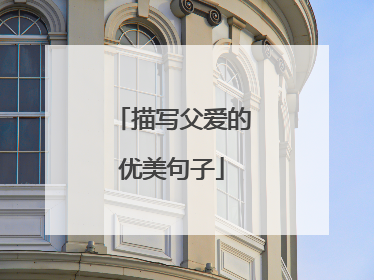 描写父爱的优美句子