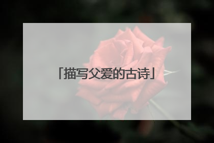 描写父爱的古诗