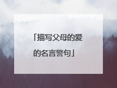 描写父母的爱的名言警句