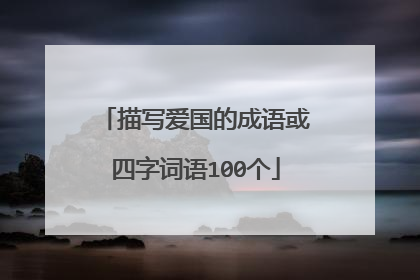 描写爱国的成语或四字词语100个