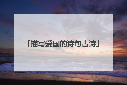 描写爱国的诗句古诗