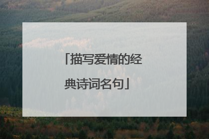 描写爱情的经典诗词名句