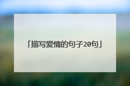 描写爱情的句子20句