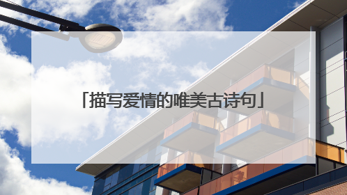 描写爱情的唯美古诗句