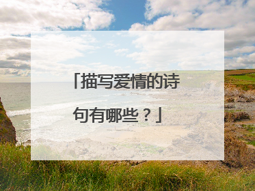 描写爱情的诗句有哪些?