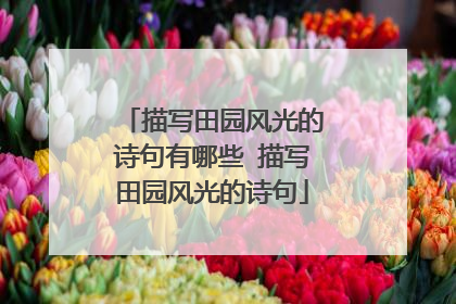 描写田园风光的诗句有哪些 描写田园风光的诗句