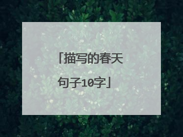 描写的春天句子10字