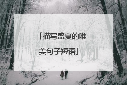 描写盛夏的唯美句子短语