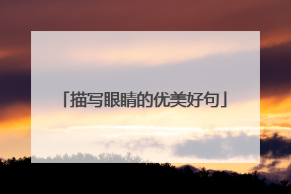 描写眼睛的优美好句