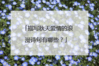 描写秋天爱情的浪漫诗句有哪些？