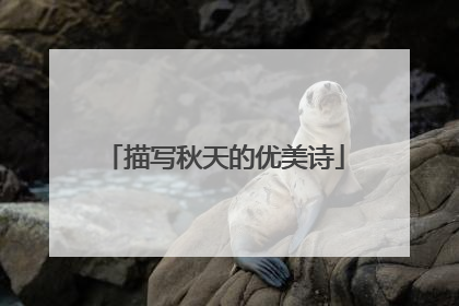 描写秋天的优美诗