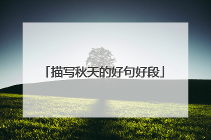 描写秋天的好句好段