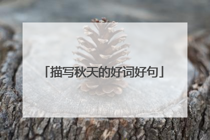 描写秋天的好词好句