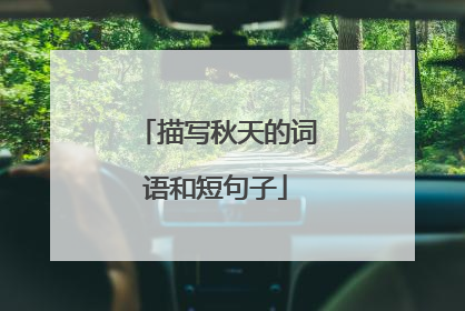 描写秋天的词语和短句子