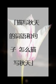 描写秋天的词语和句子 怎么描写秋天