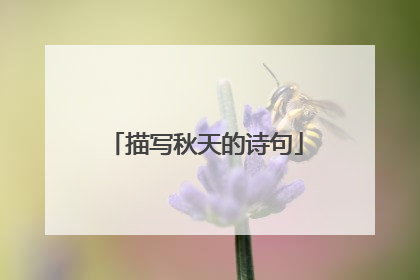 描写秋天的诗句