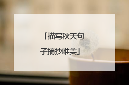 描写秋天句子摘抄唯美