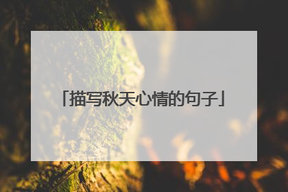 描写秋天心情的句子