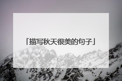 描写秋天很美的句子