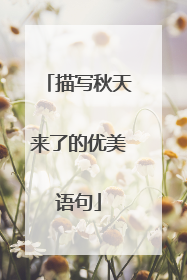 描写秋天来了的优美语句