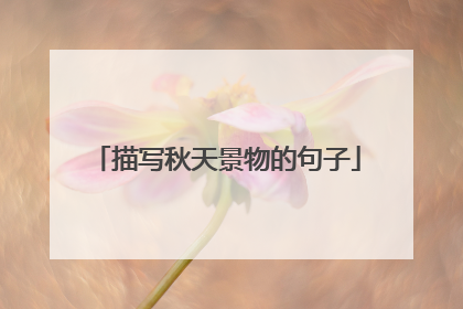 描写秋天景物的句子