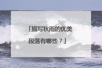 描写秋雨的优美段落有哪些？